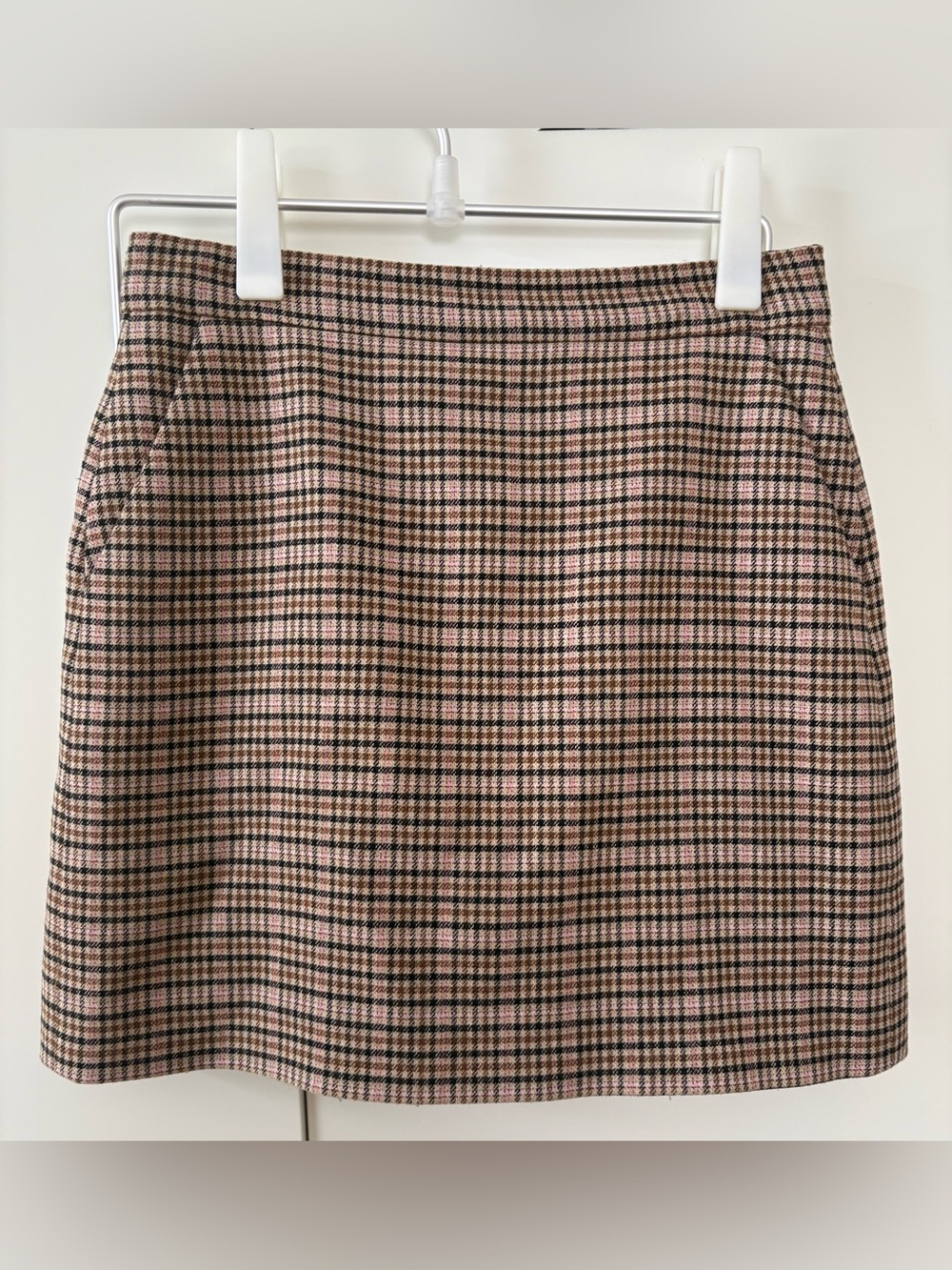& OTHER STORIES Brown Pink and Black Plaid Mini Skirt
